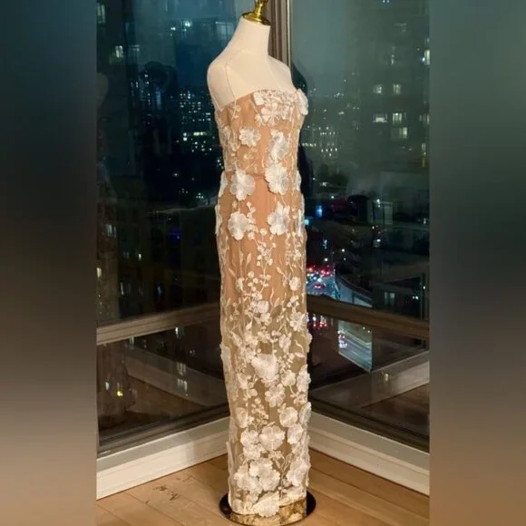 🆕 BRONX & BANCO 🧿 NWOT Jasmine Blanc Bridal Maxi Dress, Sz L US 8 - Picture 10 of 16